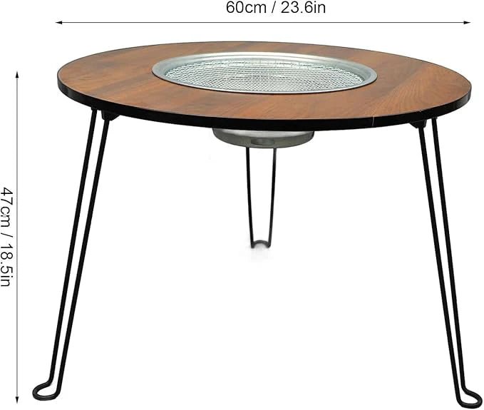 Mesa Redonda con Parrilla Plegable Moderna para Exterior