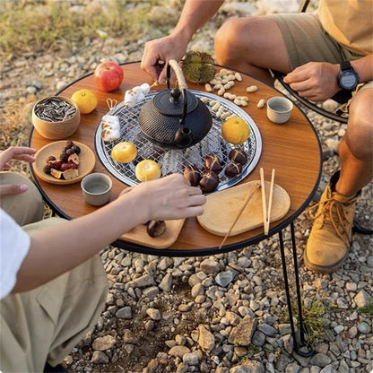 Mesa Redonda con Parrilla Plegable Moderna para Exterior